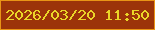 文字の大きさ：2、枠の色：e99416、背景の色：9c3309、文字の色：ead528 無料ブログパーツのブログ時計