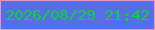 文字の大きさ：4、枠の色：e996bd、背景の色：576fe6、文字の色：07d43b 無料ブログパーツのブログ時計