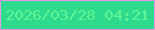 文字の大きさ：4、枠の色：e996ea、背景の色：2edb8d、文字の色：60f492 無料ブログパーツのブログ時計