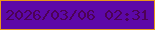 文字の大きさ：3、枠の色：e9971a、背景の色：5d08a8、文字の色：4d0255 無料ブログパーツのブログ時計