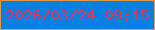 文字の大きさ：1、枠の色：e99749、背景の色：0182e3、文字の色：e83256 無料ブログパーツのブログ時計