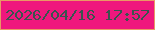 文字の大きさ：2、枠の色：e99865、背景の色：ef177d、文字の色：39544f 無料ブログパーツのブログ時計