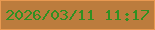 文字の大きさ：3、枠の色：e99951、背景の色：bc7c3d、文字の色：309022 無料ブログパーツのブログ時計