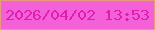 文字の大きさ：1、枠の色：e99b79、背景の色：f360d7、文字の色：de1eae 無料ブログパーツのブログ時計