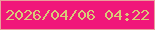 文字の大きさ：4、枠の色：e99e9b、背景の色：f0177a、文字の色：d9c879 無料ブログパーツのブログ時計