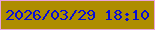 文字の大きさ：3、枠の色：e9a3dd、背景の色：ae8d01、文字の色：070dd9 無料ブログパーツのブログ時計