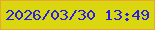 文字の大きさ：5、枠の色：e9a436、背景の色：dad60f、文字の色：2321e8 無料ブログパーツのブログ時計