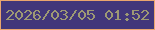 文字の大きさ：2、枠の色：e9a56e、背景の色：41367a、文字の色：9d9974 無料ブログパーツのブログ時計