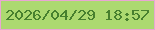 文字の大きさ：3、枠の色：e9a6d3、背景の色：acd970、文字の色：47802e 無料ブログパーツのブログ時計