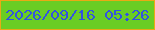 文字の大きさ：3、枠の色：e9aa15、背景の色：6acd24、文字の色：3253e0 無料ブログパーツのブログ時計