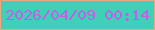 文字の大きさ：3、枠の色：e9aa83、背景の色：40d0b7、文字の色：bd62e6 無料ブログパーツのブログ時計