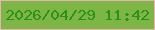 文字の大きさ：2、枠の色：e9b1ba、背景の色：7db645、文字の色：2c911a 無料ブログパーツのブログ時計