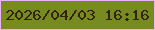 文字の大きさ：3、枠の色：e9b2f9、背景の色：788b21、文字の色：31230e 無料ブログパーツのブログ時計