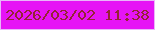 文字の大きさ：2、枠の色：e9b5f9、背景の色：e614f5、文字の色：952435 無料ブログパーツのブログ時計
