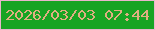 文字の大きさ：5、枠の色：e9b6cc、背景の色：17a423、文字の色：dfaf81 無料ブログパーツのブログ時計
