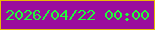 文字の大きさ：3、枠の色：e9b904、背景の色：9b0d9c、文字の色：21fa3a 無料ブログパーツのブログ時計