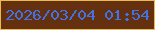 文字の大きさ：5、枠の色：e9ba4c、背景の色：653010、文字の色：4173e4 無料ブログパーツのブログ時計