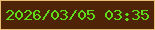 文字の大きさ：3、枠の色：e9bc73、背景の色：4f2305、文字の色：61db18 無料ブログパーツのブログ時計