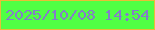 文字の大きさ：5、枠の色：e9bd37、背景の色：50ff44、文字の色：847dc9 無料ブログパーツのブログ時計