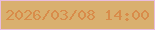 文字の大きさ：5、枠の色：e9bde0、背景の色：d9b06f、文字の色：d88c4a 無料ブログパーツのブログ時計