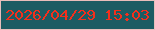 文字の大きさ：3、枠の色：e9bebb、背景の色：1c5c63、文字の色：f32f1c 無料ブログパーツのブログ時計