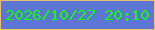 文字の大きさ：5、枠の色：e9c072、背景の色：5d76d5、文字の色：10f90f 無料ブログパーツのブログ時計