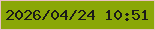 文字の大きさ：5、枠の色：e9c1c4、背景の色：8aa707、文字の色：1a1a19 無料ブログパーツのブログ時計