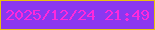 文字の大きさ：3、枠の色：e9c20e、背景の色：8b37f0、文字の色：fe29db 無料ブログパーツのブログ時計
