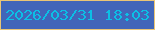 文字の大きさ：4、枠の色：e9c576、背景の色：4165b9、文字の色：0cbfe5 無料ブログパーツのブログ時計