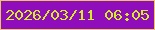 文字の大きさ：3、枠の色：e9c75e、背景の色：8f0dba、文字の色：d3eb28 無料ブログパーツのブログ時計