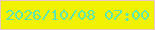 文字の大きさ：4、枠の色：e9c8c4、背景の色：f1f202、文字の色：5de7a9 無料ブログパーツのブログ時計