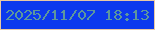 文字の大きさ：1、枠の色：e9c9a4、背景の色：0c39ee、文字の色：5d979d 無料ブログパーツのブログ時計