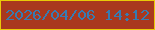 文字の大きさ：3、枠の色：e9ca08、背景の色：a9381e、文字の色：377bb1 無料ブログパーツのブログ時計