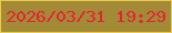 文字の大きさ：3、枠の色：e9ca4c、背景の色：a28a37、文字の色：e62233 無料ブログパーツのブログ時計