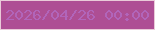 文字の大きさ：5、枠の色：e9cad8、背景の色：ae4e94、文字の色：b165ba 無料ブログパーツのブログ時計