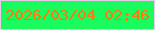 文字の大きさ：5、枠の色：e9cbe7、背景の色：1afc5e、文字の色：fc7a0d 無料ブログパーツのブログ時計