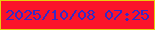 文字の大きさ：3、枠の色：e9cc0f、背景の色：fb132a、文字の色：362ac5 無料ブログパーツのブログ時計