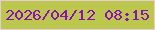 文字の大きさ：4、枠の色：e9ccd3、背景の色：bcc74e、文字の色：8e10b2 無料ブログパーツのブログ時計