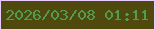 文字の大きさ：3、枠の色：e9ccff、背景の色：4f490d、文字の色：529c50 無料ブログパーツのブログ時計