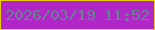 文字の大きさ：5、枠の色：e9cd11、背景の色：b126c7、文字の色：688292 無料ブログパーツのブログ時計