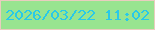 文字の大きさ：3、枠の色：e9cdbf、背景の色：98e490、文字の色：29c9e8 無料ブログパーツのブログ時計