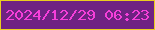 文字の大きさ：2、枠の色：e9ce1f、背景の色：6f2282、文字の色：f63fda 無料ブログパーツのブログ時計
