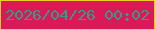 文字の大きさ：4、枠の色：e9ce2c、背景の色：d91958、文字の色：3a9983 無料ブログパーツのブログ時計
