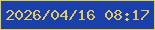 文字の大きさ：3、枠の色：e9ce2d、背景の色：1a40ac、文字の色：e5c85f 無料ブログパーツのブログ時計