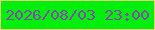 文字の大きさ：3、枠の色：e9cf71、背景の色：01ef0d、文字の色：8749a9 無料ブログパーツのブログ時計