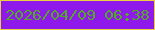 文字の大きさ：4、枠の色：e9d041、背景の色：8f18ea、文字の色：52a827 無料ブログパーツのブログ時計