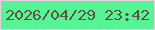 文字の大きさ：1、枠の色：e9d0e0、背景の色：56f495、文字の色：5c5541 無料ブログパーツのブログ時計