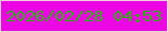 文字の大きさ：5、枠の色：e9d2db、背景の色：ed06e4、文字の色：29b402 無料ブログパーツのブログ時計