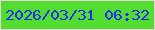 文字の大きさ：1、枠の色：e9d3d7、背景の色：54dd31、文字の色：232cee 無料ブログパーツのブログ時計