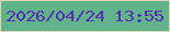 文字の大きさ：2、枠の色：e9d4b2、背景の色：61b38b、文字の色：542db3 無料ブログパーツのブログ時計
